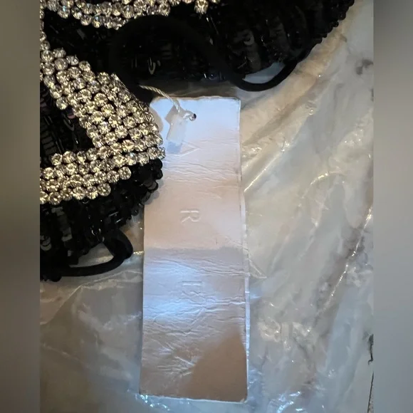 AREA EMBROIDERED CRYSTAL PAILLETTE BUTTERFLY TOP size Medium - Picture 8 of 12